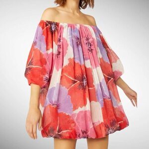 Misa Los Angeles Devon Floral Off the Shoulder Dress Size XS